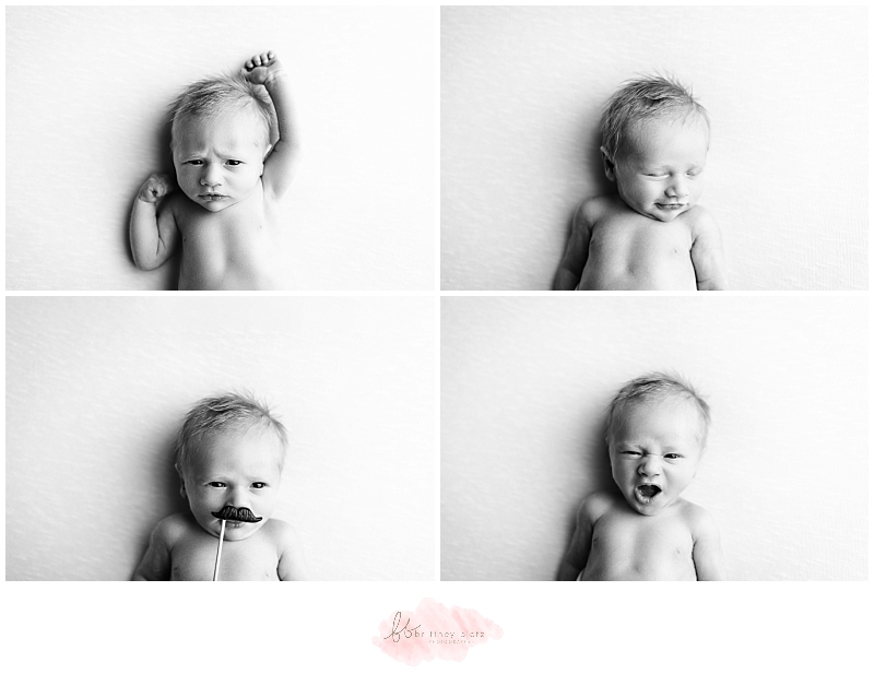 black and white mugshot photos of newborn baby boy